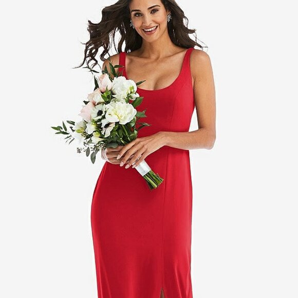 After Six 1550...Scoop Neck Open-Back Trumpet Gown in Parisian Red...Size 10 - Picture 7 of 9